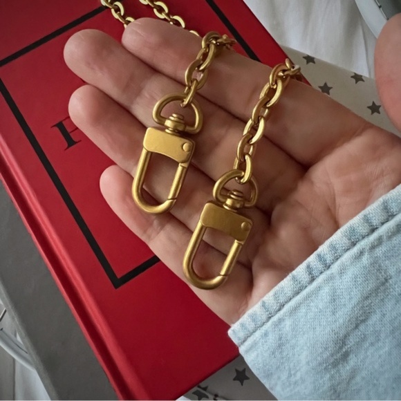 Antique Gold Oval Shoulder Chain Strap 16, 18, 20, 47 Inch - Picture 6 of 8